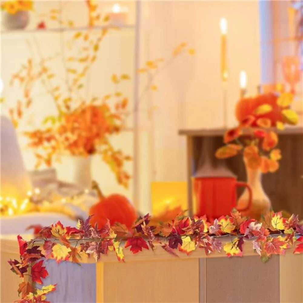 2 PCS Fall Decor, 11.8FT Fall Garland for Mantle, Fall Decorations for Home